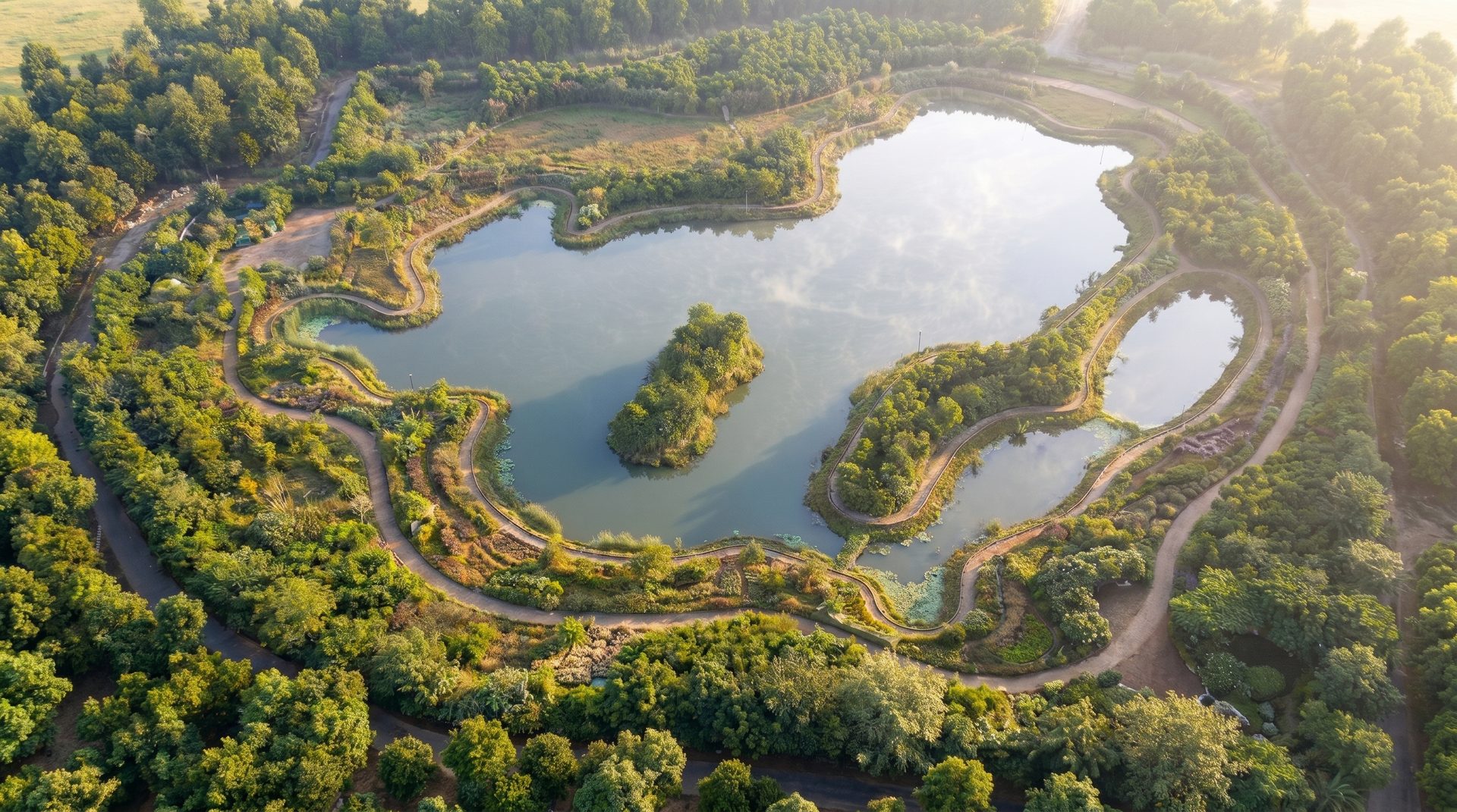 Concept aerial view of Anandam Jedva Lake
