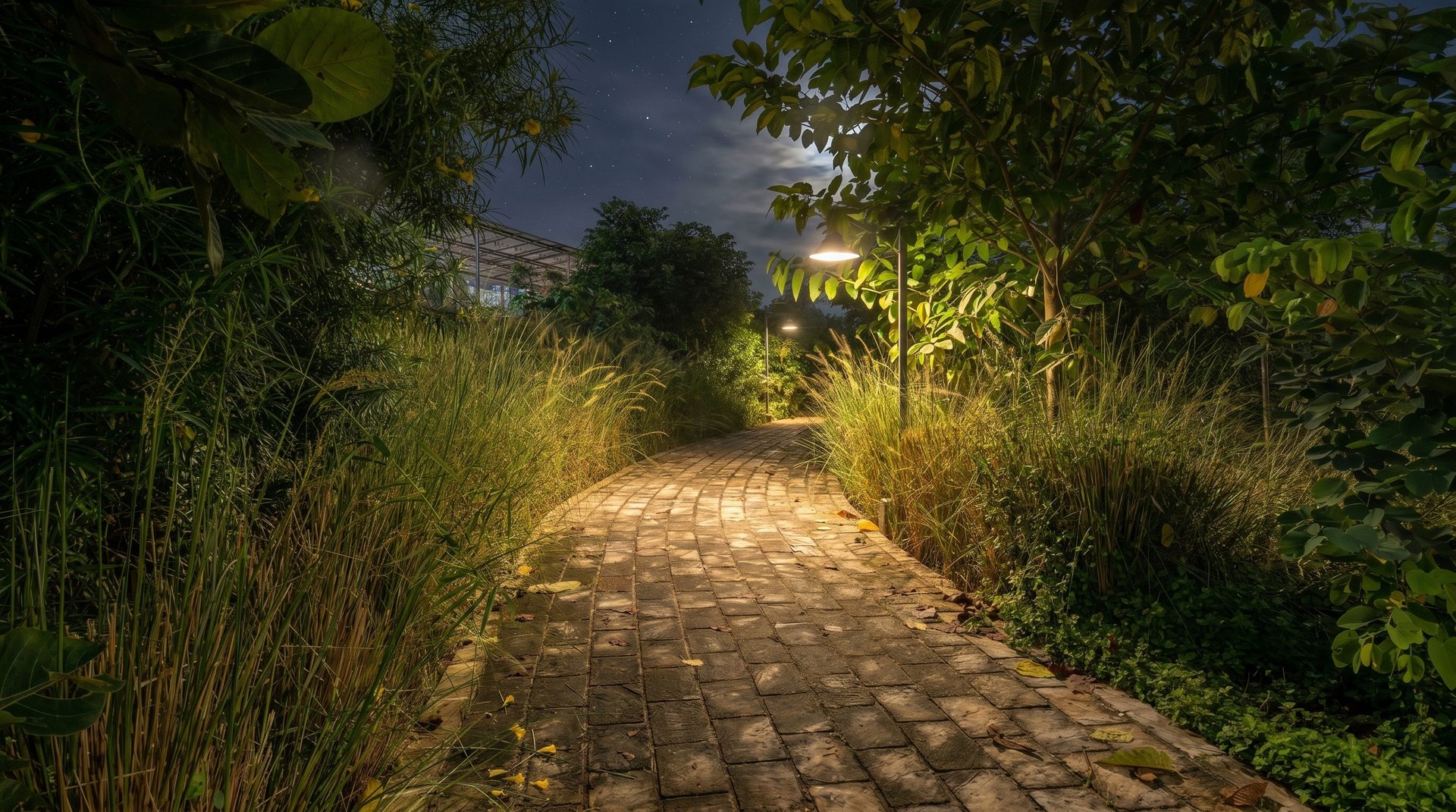 Night visualization of Anandam Jedva Lake